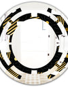 Gold Retro Circular Pattern - Modern Round or Oval Wall Mirror - Space