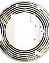 Gold Retro Circular Pattern - Modern Round or Oval Wall Mirror - Wave