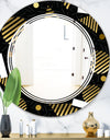 Gold Retro Circular Pattern - Modern Round or Oval Wall Mirror - Triple C