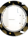 Gold Retro Circular Pattern - Modern Round or Oval Wall Mirror - Triple C