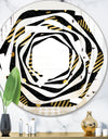 Gold Retro Circular Pattern - Modern Round or Oval Wall Mirror - Whirl