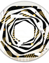 Gold Retro Circular Pattern - Modern Round or Oval Wall Mirror - Whirl