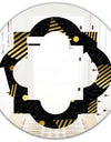 Gold Retro Circular Pattern - Modern Round or Oval Wall Mirror - Quatrefoil