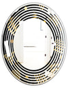 Gold Retro Circular Pattern - Modern Round or Oval Wall Mirror - Wave