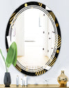 Gold Retro Circular Pattern - Modern Round or Oval Wall Mirror - Triple C