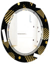 Gold Retro Circular Pattern - Modern Round or Oval Wall Mirror - Triple C