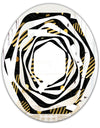 Gold Retro Circular Pattern - Modern Round or Oval Wall Mirror - Whirl