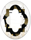 Gold Retro Circular Pattern - Modern Round or Oval Wall Mirror - Quatrefoil