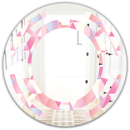 Diamond Retro VI - Modern Round or Oval Wall Mirror - Space