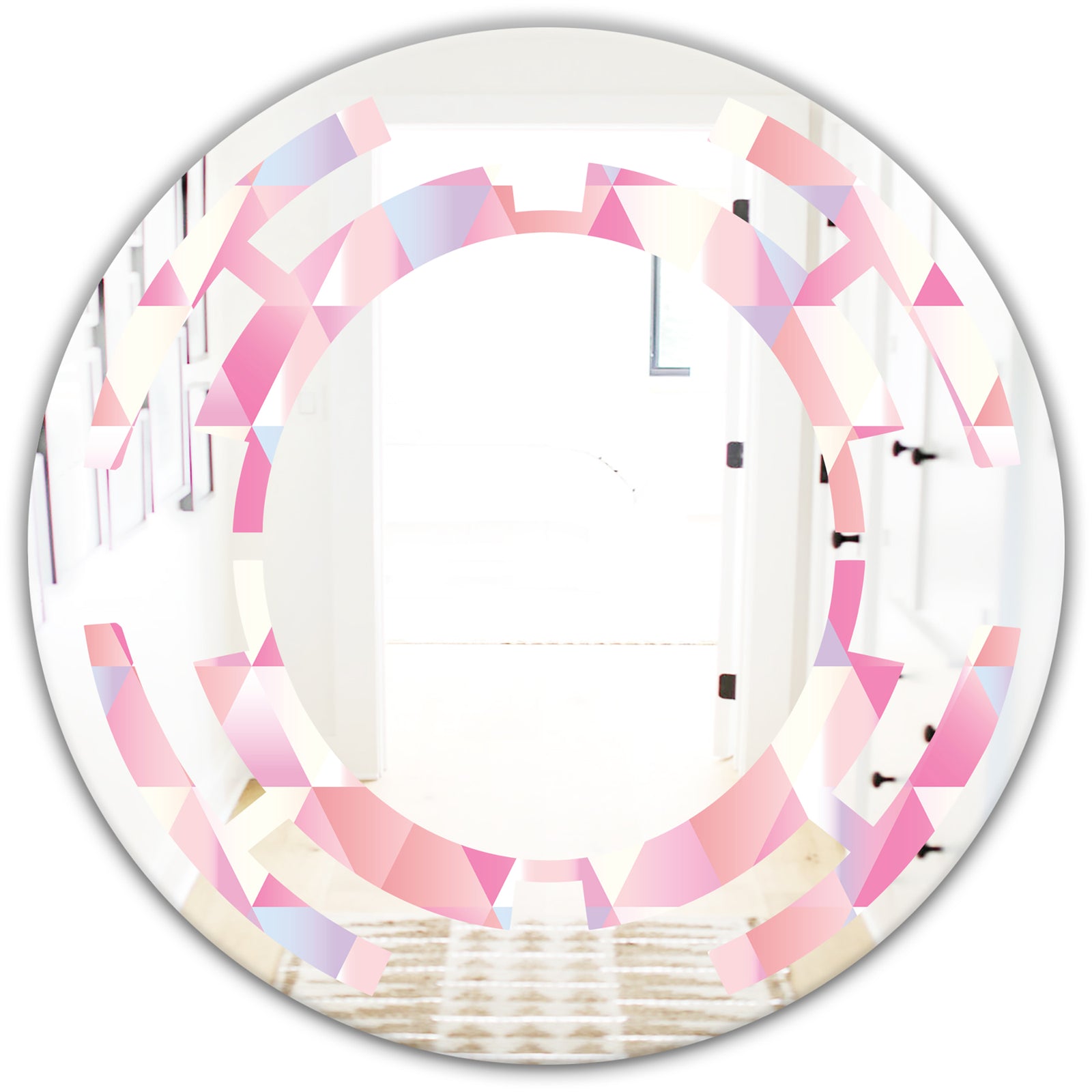 Diamond Retro VI - Modern Round or Oval Wall Mirror - Space