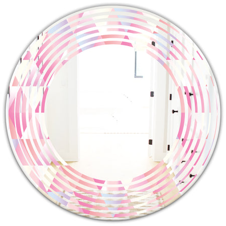 Diamond Retro VI - Modern Round or Oval Wall Mirror - Wave