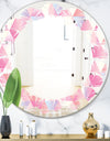Diamond Retro VI - Modern Round or Oval Wall Mirror - Leaves