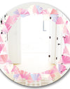 Diamond Retro VI - Modern Round or Oval Wall Mirror - Leaves