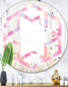 Diamond Retro VI - Modern Round or Oval Wall Mirror - Hexagon Star