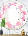 Diamond Retro VI - Modern Round or Oval Wall Mirror - Quatrefoil