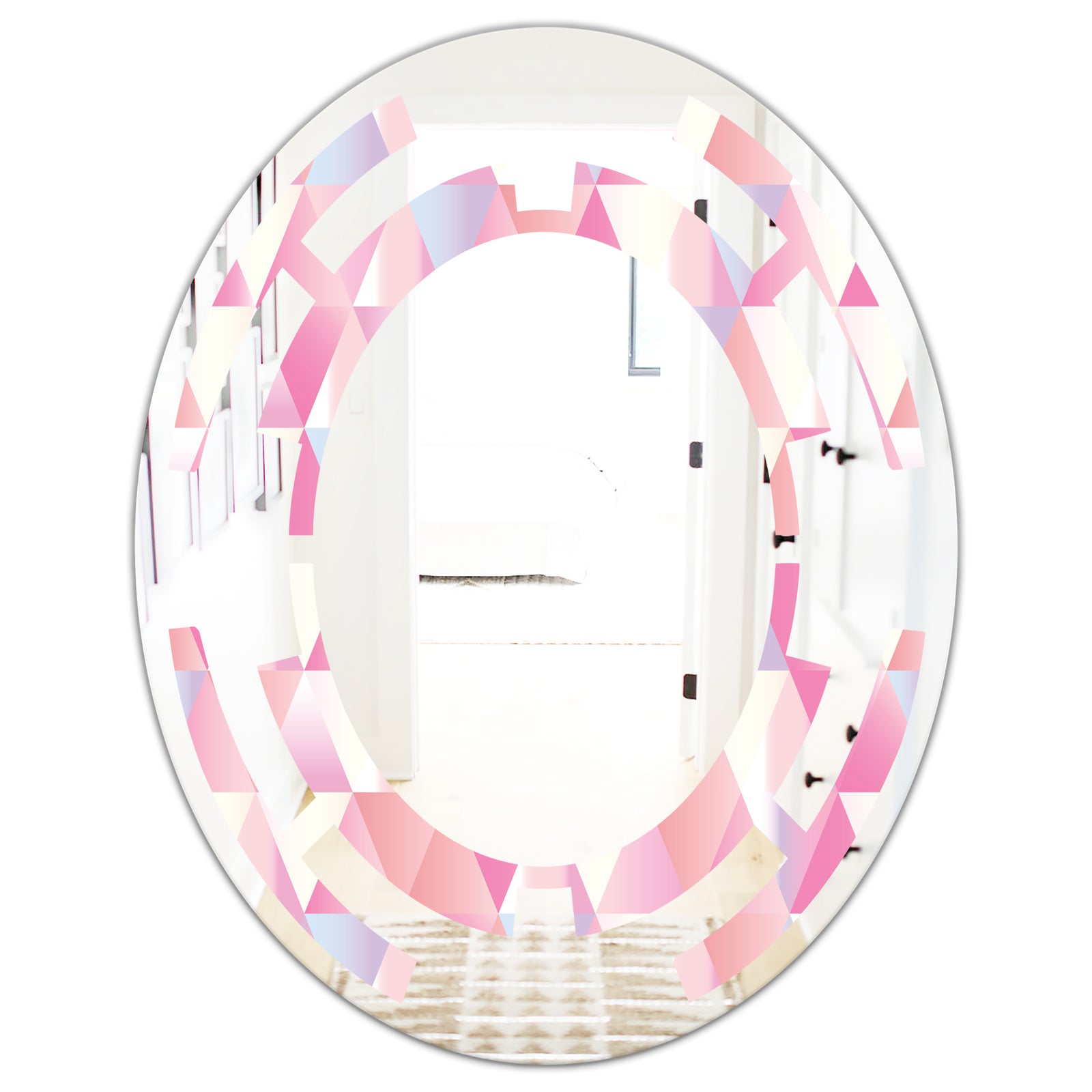 Diamond Retro VI - Modern Round or Oval Wall Mirror - Space