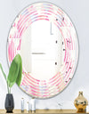 Diamond Retro VI - Modern Round or Oval Wall Mirror - Wave