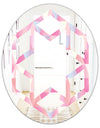 Diamond Retro VI - Modern Round or Oval Wall Mirror - Hexagon Star