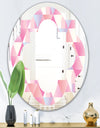 Diamond Retro VI - Modern Round or Oval Wall Mirror - Quatrefoil