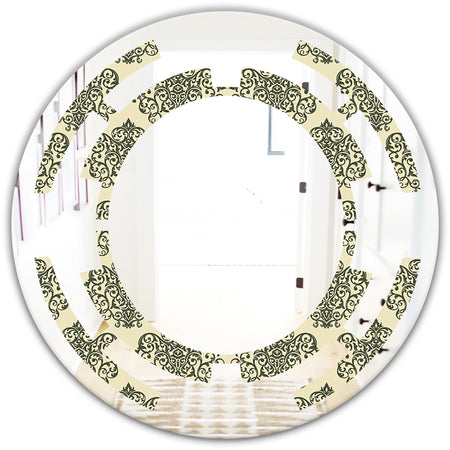 Abstract Design Retro Pattern III - Modern Round or Oval Wall Mirror - Space