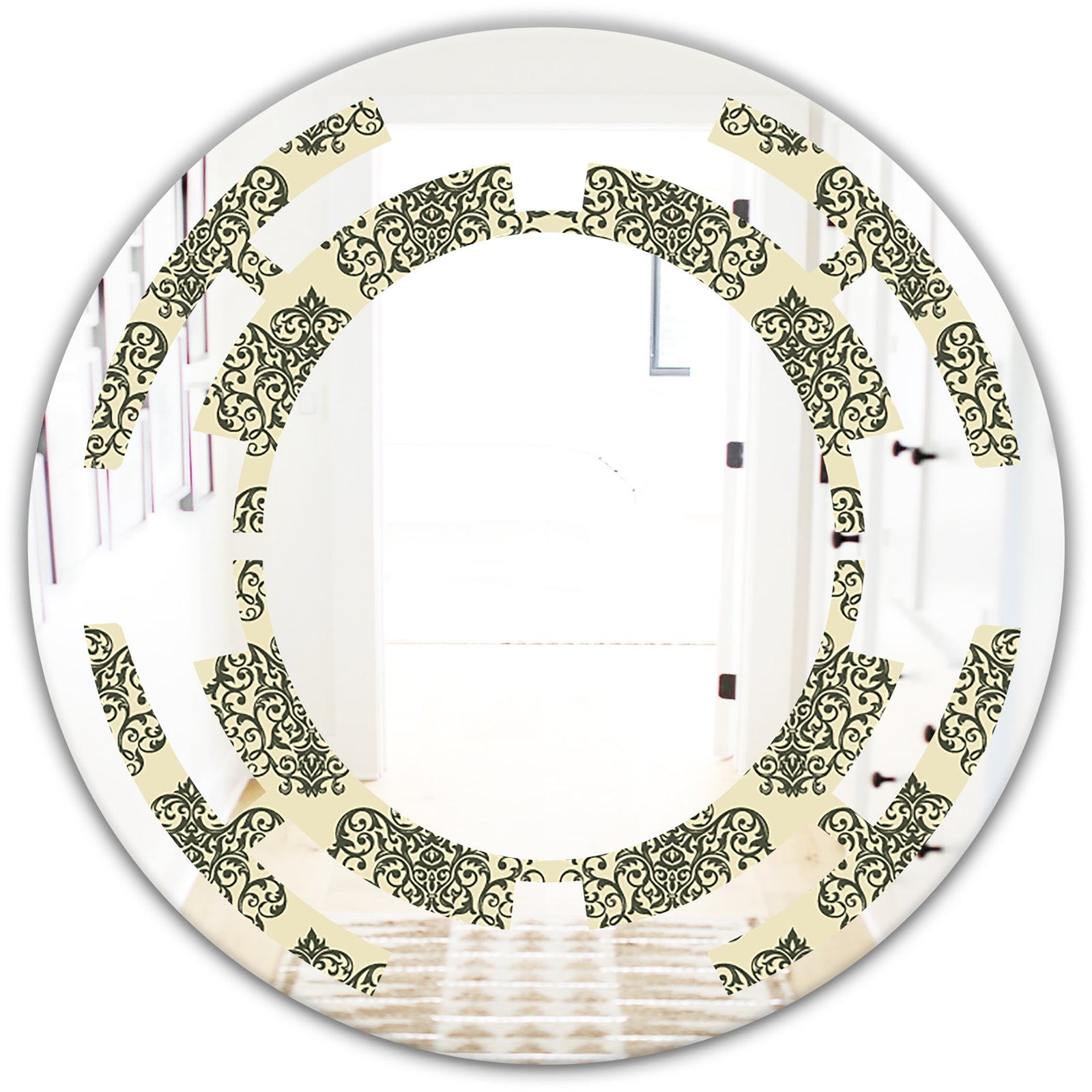 Abstract Design Retro Pattern III - Modern Round or Oval Wall Mirror - Space