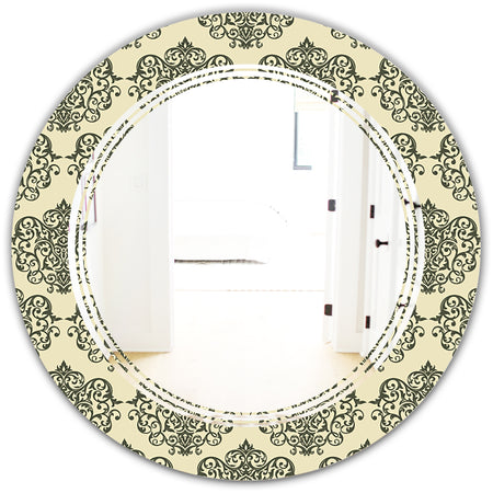 Abstract Design Retro Pattern III - Modern Round or Oval Wall Mirror - Triple C