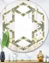 Abstract Design Retro Pattern III - Modern Round or Oval Wall Mirror - Hexagon Star