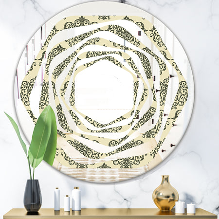 Abstract Design Retro Pattern III - Modern Round or Oval Wall Mirror - Whirl