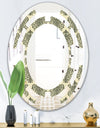 Abstract Design Retro Pattern III - Modern Round or Oval Wall Mirror - Space