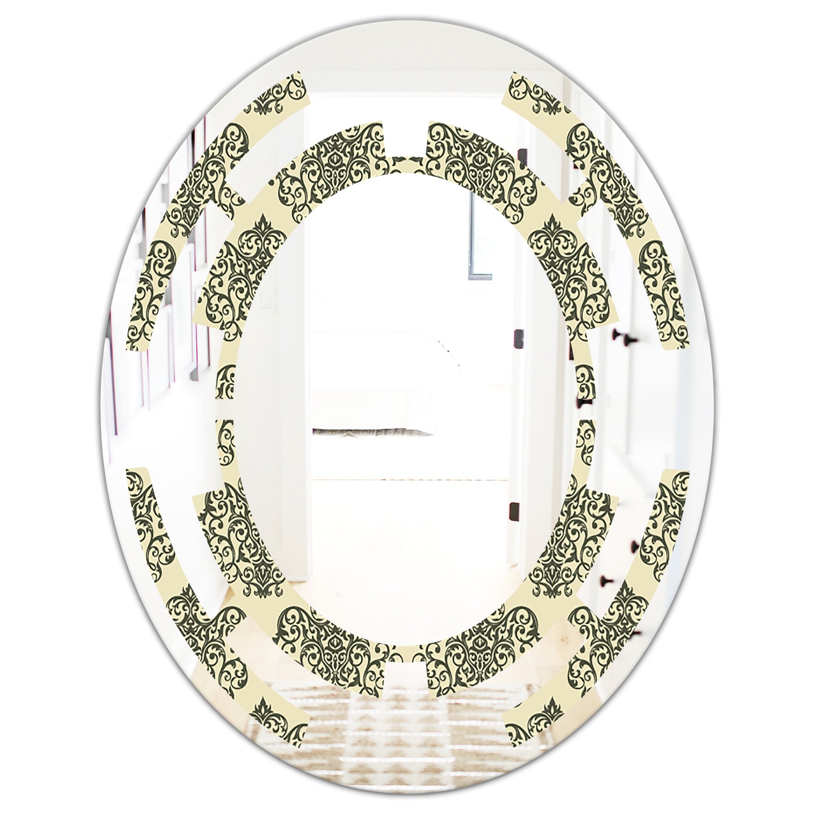 Abstract Design Retro Pattern III - Modern Round or Oval Wall Mirror - Space