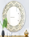 Abstract Design Retro Pattern III - Modern Round or Oval Wall Mirror - Wave