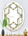 Abstract Design Retro Pattern III - Modern Round or Oval Wall Mirror - Hexagon Star