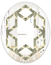 Abstract Design Retro Pattern III - Modern Round or Oval Wall Mirror - Hexagon Star