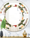 Retro Abstract Design X - Modern Round or Oval Wall Mirror - Space