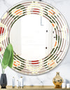 Retro Abstract Design X - Modern Round or Oval Wall Mirror - Wave