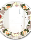 Retro Abstract Design X - Modern Round or Oval Wall Mirror - Leaves