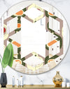 Retro Abstract Design X - Modern Round or Oval Wall Mirror - Hexagon Star