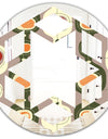 Retro Abstract Design X - Modern Round or Oval Wall Mirror - Hexagon Star