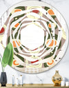 Retro Abstract Design X - Modern Round or Oval Wall Mirror - Whirl