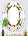 Retro Abstract Design X - Modern Round or Oval Wall Mirror - Space