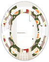 Retro Abstract Design X - Modern Round or Oval Wall Mirror - Space
