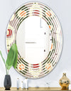 Retro Abstract Design X - Modern Round or Oval Wall Mirror - Wave