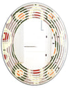Retro Abstract Design X - Modern Round or Oval Wall Mirror - Wave