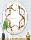 Retro Abstract Design X - Modern Round or Oval Wall Mirror - Hexagon Star