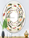 Retro Abstract Design X - Modern Round or Oval Wall Mirror - Whirl