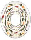Retro Abstract Design X - Modern Round or Oval Wall Mirror - Whirl