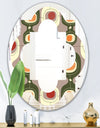Retro Abstract Design X - Modern Round or Oval Wall Mirror - Quatrefoil