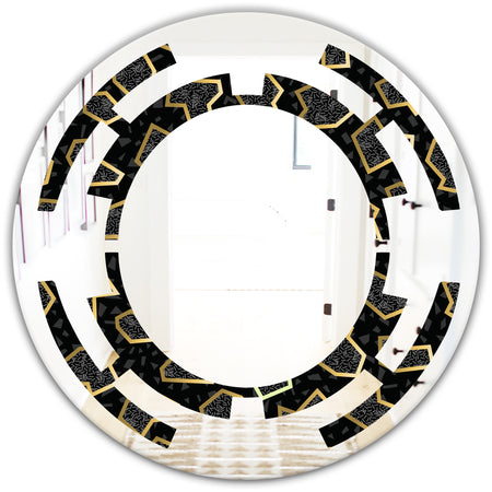 Gold Retro 80s - Modern Round or Oval Wall Mirror - Space