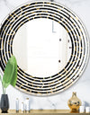 Gold Retro 80s - Modern Round or Oval Wall Mirror - Wave