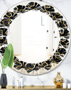 Gold Retro 80s - Modern Round or Oval Wall Mirror - Leaves